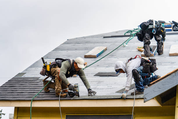 Professional Gutter Installation technician working in Corapeake, NC